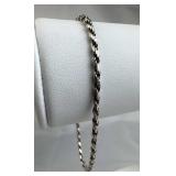925 Silver Italy Twisted Rope Chain  Bracelet