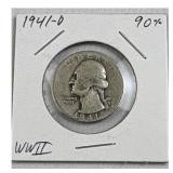 1941-D Washington Quarter, 90% Silver