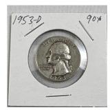 1953-D Washington Quarter, 90% Silver