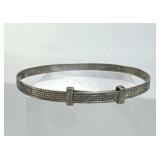 925 Silver Greek Key Expanding Baby Bangle