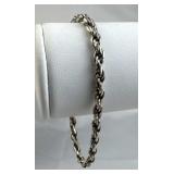 925 Silver 3mm Twisted Rope Chain Bracelet