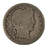 1900-O Barber Quarter 90% Silver