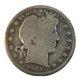 1904 Barber Half Dollar 90% Silver