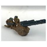 Vintage Cast Metal 2-Man Artillery Gun Crew