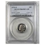 1974-S Roosevelt Dime PCGS PR69DCAM