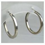925 Silver Mexico Post Back Hoop Earrings