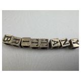 925 Silver 8 Oxidized Engraved Block Charms