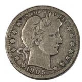 1905 Barber Quarter 90% Silver