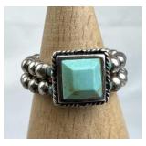 925 Silver Retired Silpada Turquoise Bead Stretch