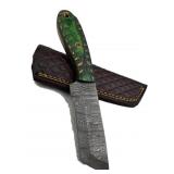Damascus Steel Fixed Blade Knife w/ Sheath
