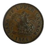 1854 Bank of Upper Canada 1/2 Penny Token