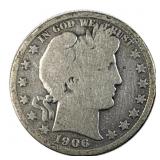 1906 Barber Half Dollar 90% Silver