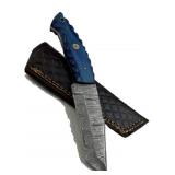 Damascus Steel Fixed Blade Knife w/ Sheath
