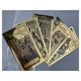(5) 1 Goldbacks 24K WY NV DC UT ID .999