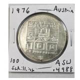 1976 Austria 100 Schilling Silver Coin