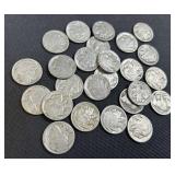 (25) Buffalo Nickels, Mostly Full Dates