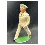 Vintage Lead Military Officer in White Uniform