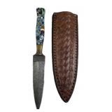 Damascus Steel Fixed Blade Knife w/ Sheath
