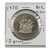 1970 South Africa 1 Rand Silver Coin