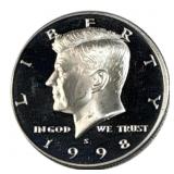 1998-S Kennedy Half Dollar 90% Silver Proof