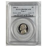 1981-S Jefferson Nickel Type 1 PCGS PR69DCAM