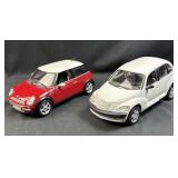 (2) Maisto Die Cast PT Cruiser & Mini Cooper 1:18