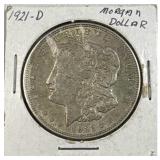 1921-D Morgan Silver Dollar, US $1 Coin, 90%