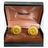 Gold Tone Lone Star Laurel Wreath Cufflinks