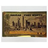 Dallas Fort Worth TX Gold Foil Note 24K