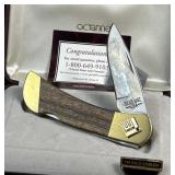 Bear MGC USA Enron Knife 10K Gold Sapphire