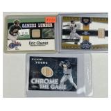 (3) Chavez Bay Young Game-Used Bat Cards