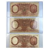 (3) Vintage Argentina 50 100 & 500 Pesos Notes