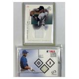 (2) 2001 Alex Rodriguez Jersey & Base Relics