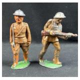 (2) Vintage Lead Soldiers, Officer & Rifleman