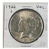 1926-S Peace Silver Dollar, Quality Coin, 90%