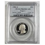 1981-S Type 1 Quarter PCGS PR69DCAM