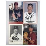 (4) Signed Astros Photo Cards Vizcaino Redding Bac