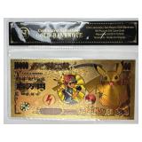 Novelty Gold Pokemon 10,000 Yen Banknote w/ COA