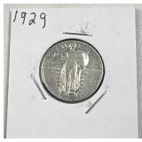 1929 US Standing Liberty Quarter, 90% Silver