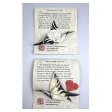 (2) Joan Son Origami Crane Pins on Original Cards