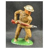 c. 1930s USA Lead Soldier, Tin Helmet Rifleman