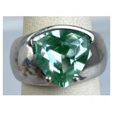 925 Silver Faceted Trillion Cut Blue/Green Topaz B