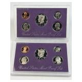 (2) 1991 & 1992 US Proof Coin Sets