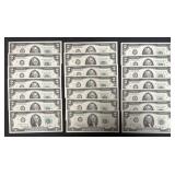 (21) 1976 $2 Dallas Notes, Consecutive Serials, UN