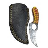Damascus Steel Fixed Blade Knife w/ Sheath