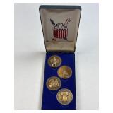 (4) Patriotic Copper Coins, Four-Piece Set