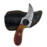 Damascus Steel Fixed Blade Knife w/ Sheath