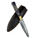 Damascus Steel Fixed Blade Knife w/ Sheath