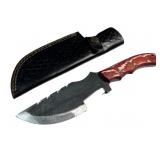 Lg Handmade Steel Fixed Blade Knife w/ Sheath