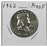 1962 US Franklin Half Dollar, Proof 90% Silver